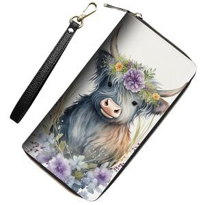 9728 Wallet,RFID Blocking Large Capacity Clutch,Zip Around Leather Purse
